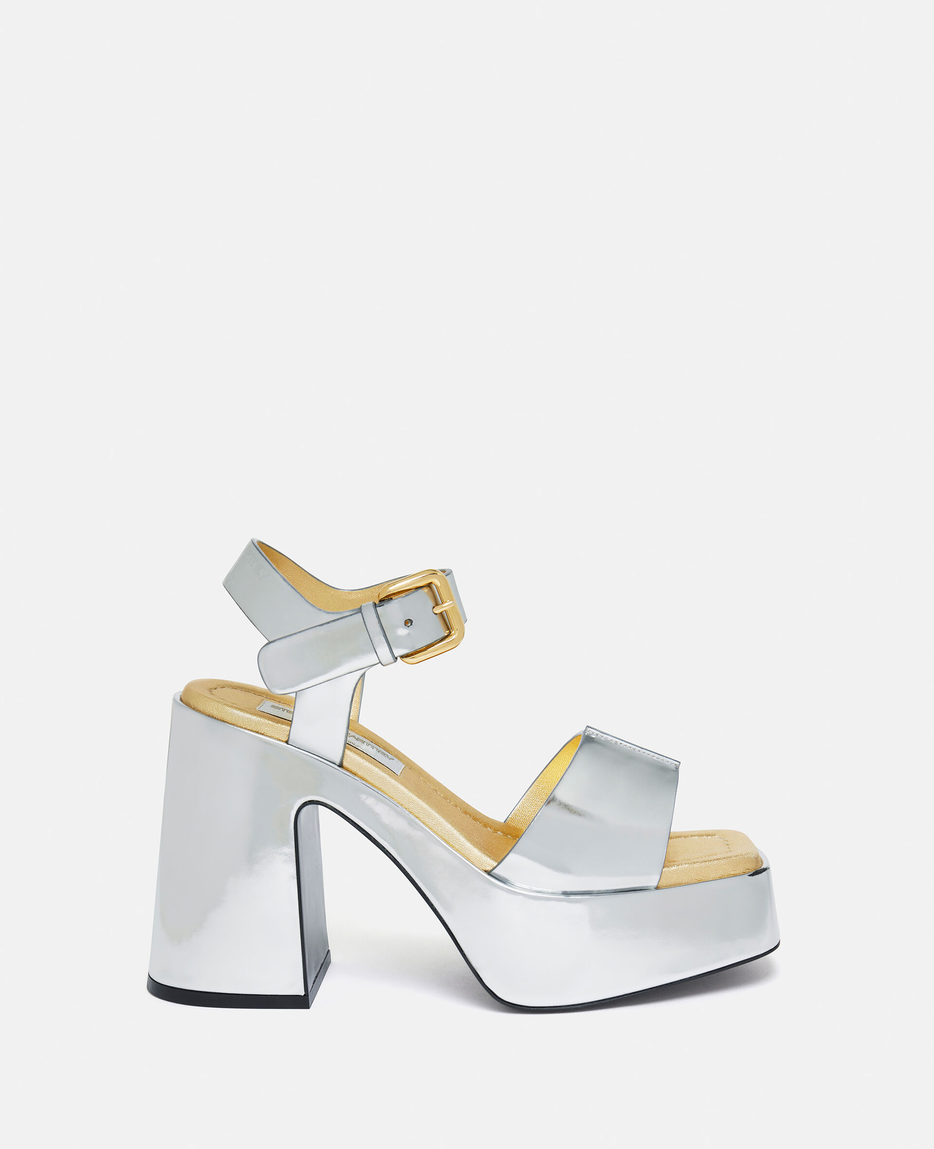 Skyla Double-Chromatic Mirrored Platform Sandals
