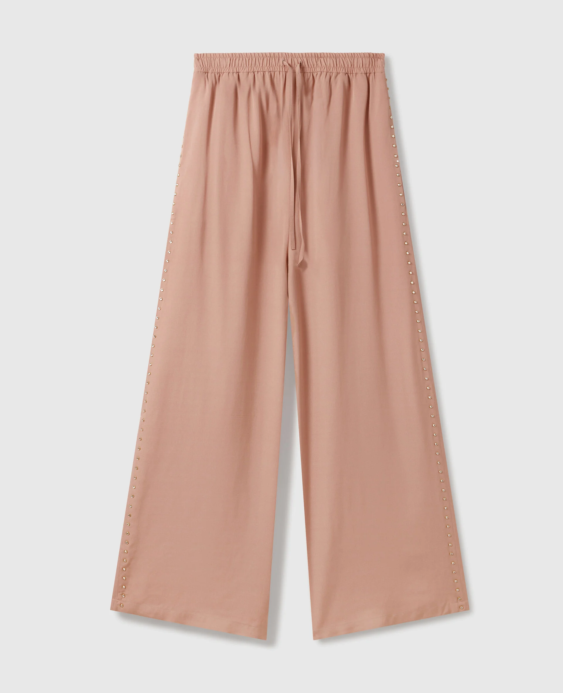 Lead-Free Crystal High-Rise Wide-Leg Pants