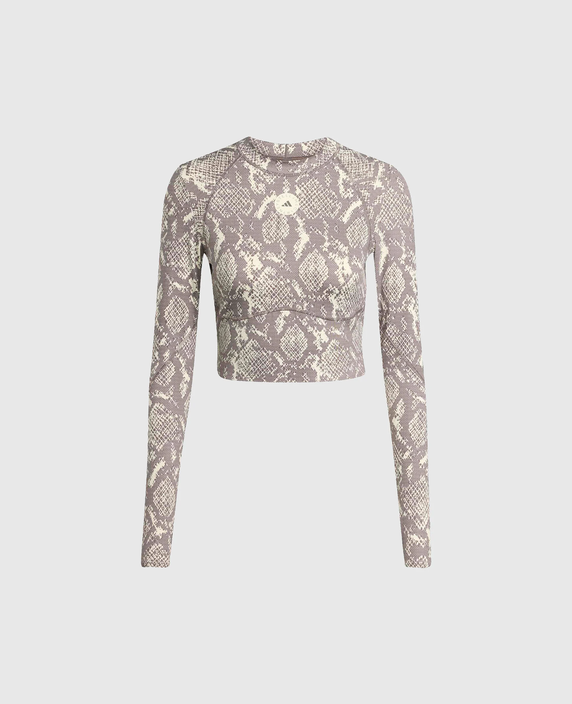 TruePurpose Training Snake Print Long-Sleeve Cropped Top