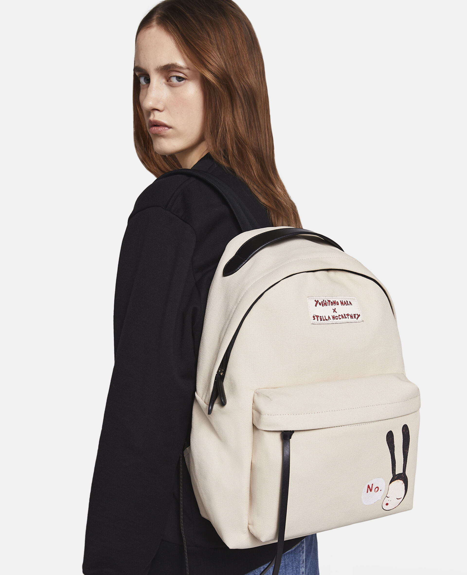 Little Black Bunny Print Backpack