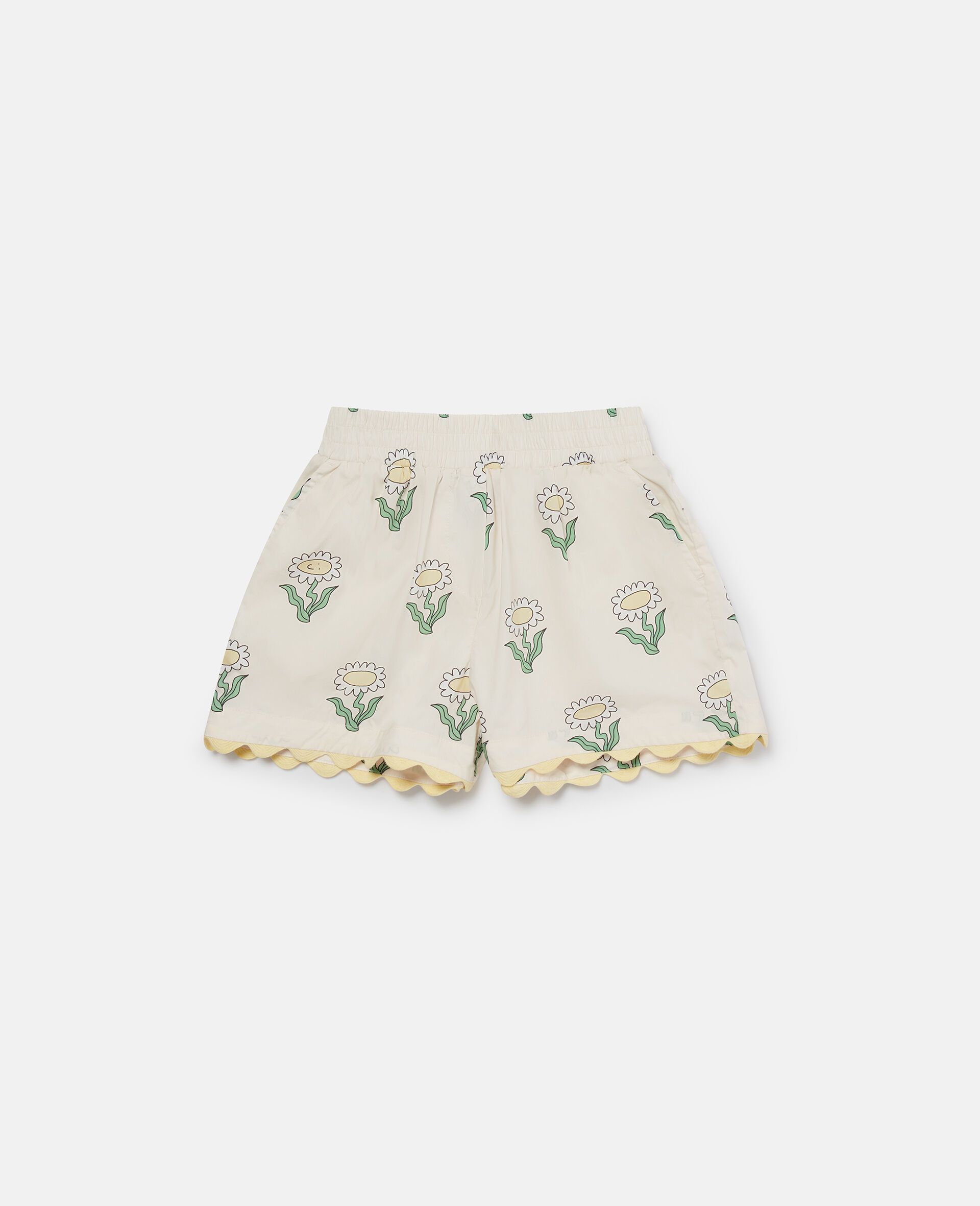 Daisies Elasticated Scalloped-Trim Shorts