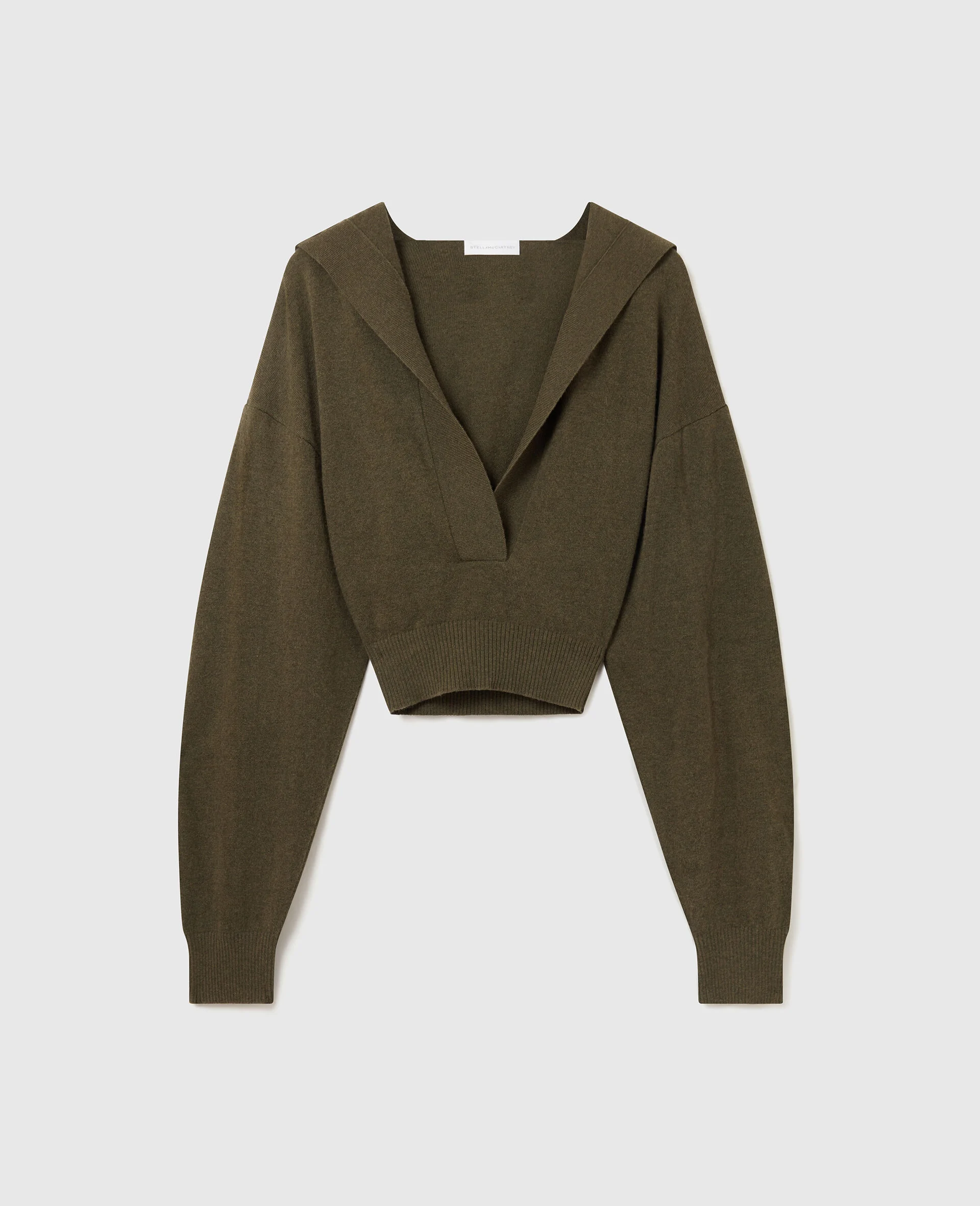 Hooded Long-Sleeve Cropped Jumper