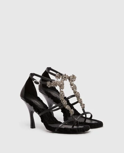 Elsa Crystal Flowers Heeled Sandals 3 Elsa Crystal Flowers Heeled Sandals