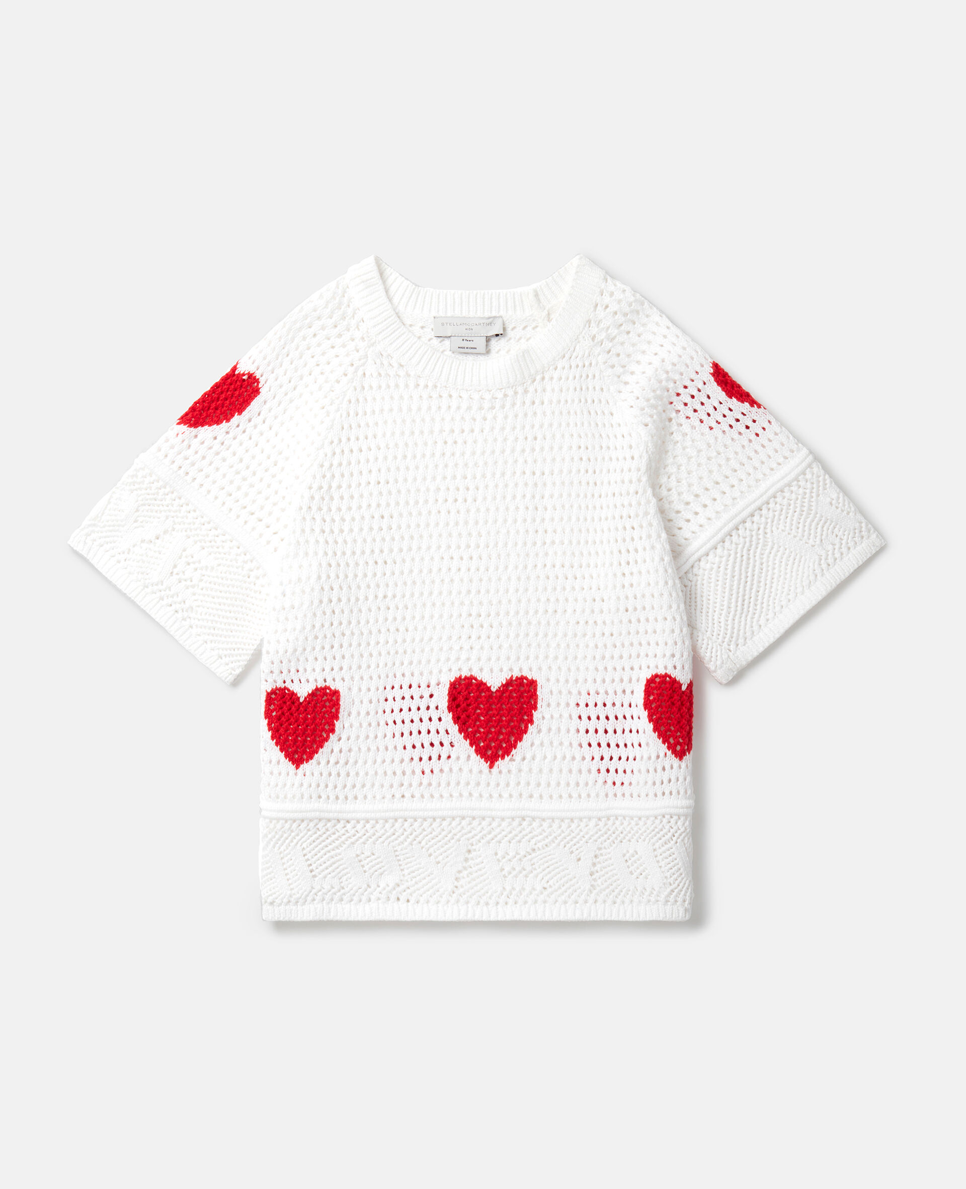 Heart Crocheted Short-Sleeve Top