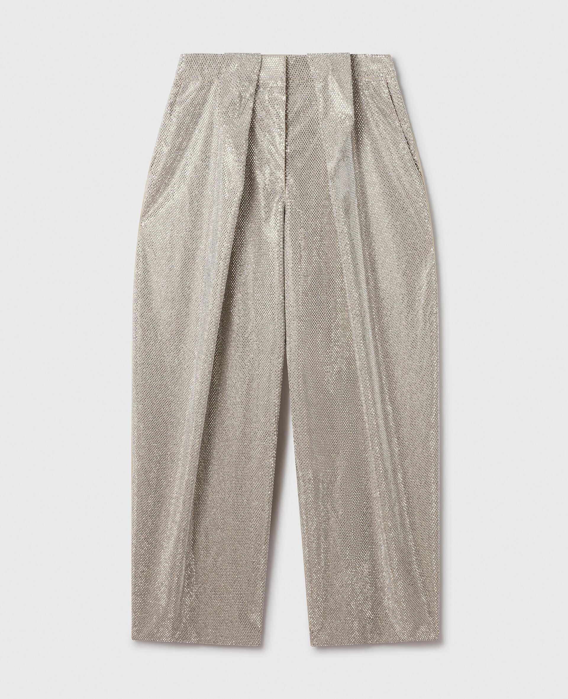 Slouchy Paneled Rhinestone-Embellished Pants