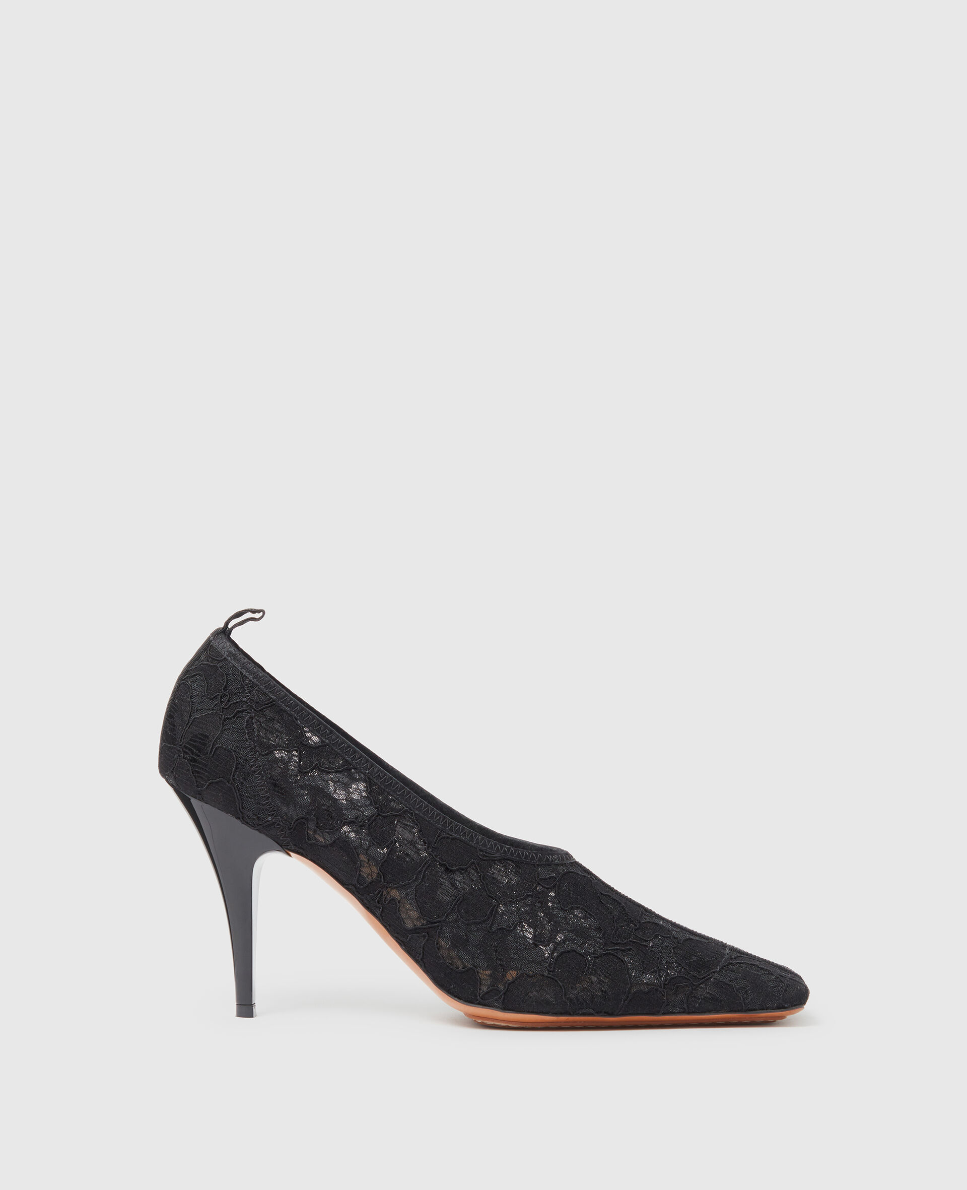 Square-Toe Lace Stiletto Pumps