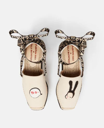 Gaia Little Black Bunny Embroidery Canvas Espadrilles 4 Gaia Little Black Bunny Embroidery Canvas Espadrilles