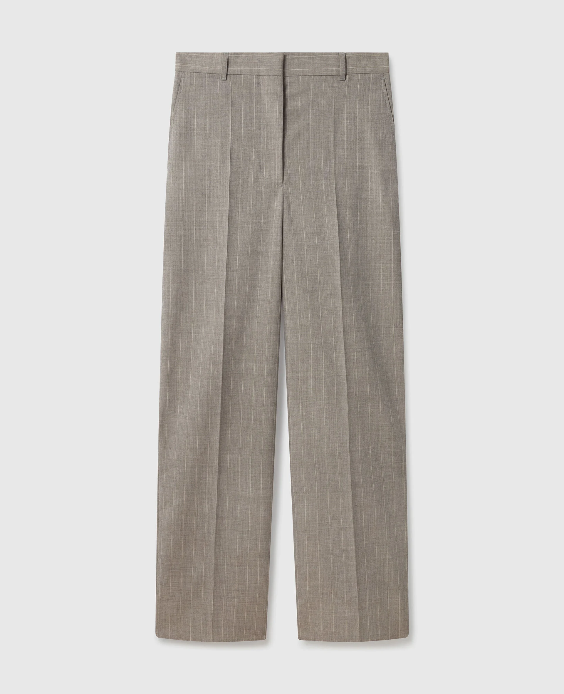 Tapered Slim-Leg Pinstripe Pants