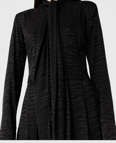 Tiger Print Tie-Neck Midi Dress 4 Tiger Print Tie-Neck Midi Dress