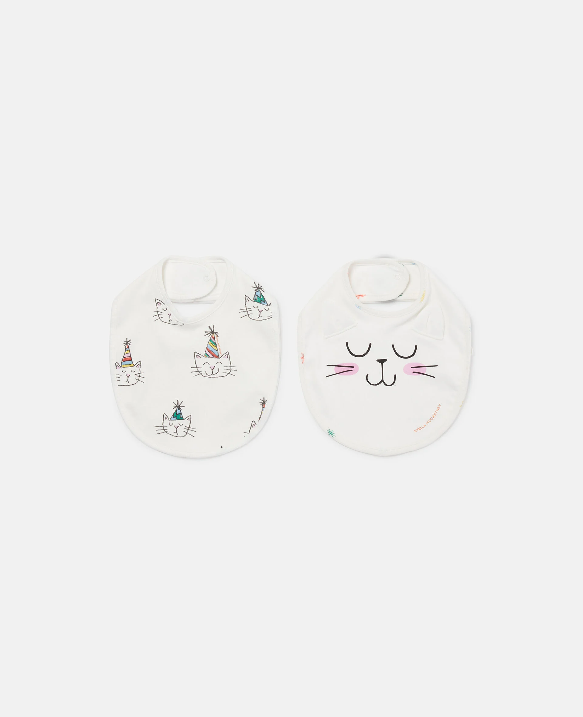 Cat Graphic Print Bib Set