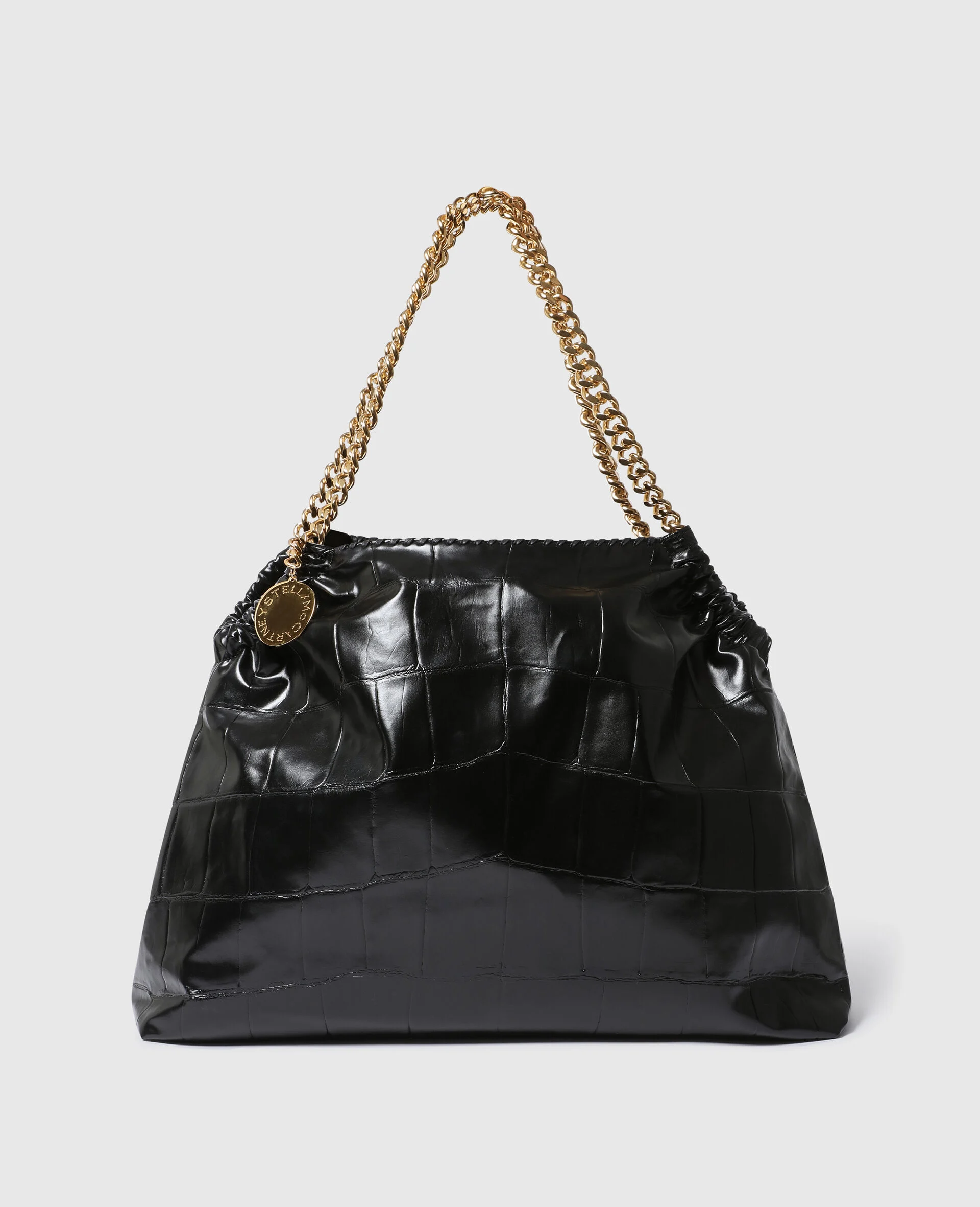 Falabella Crocodile-Embossed Drawstring Tote Bag