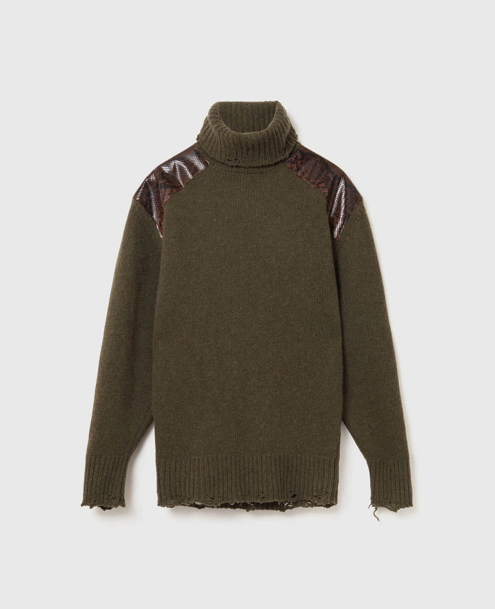 Snake Panel Turtleneck Jumper