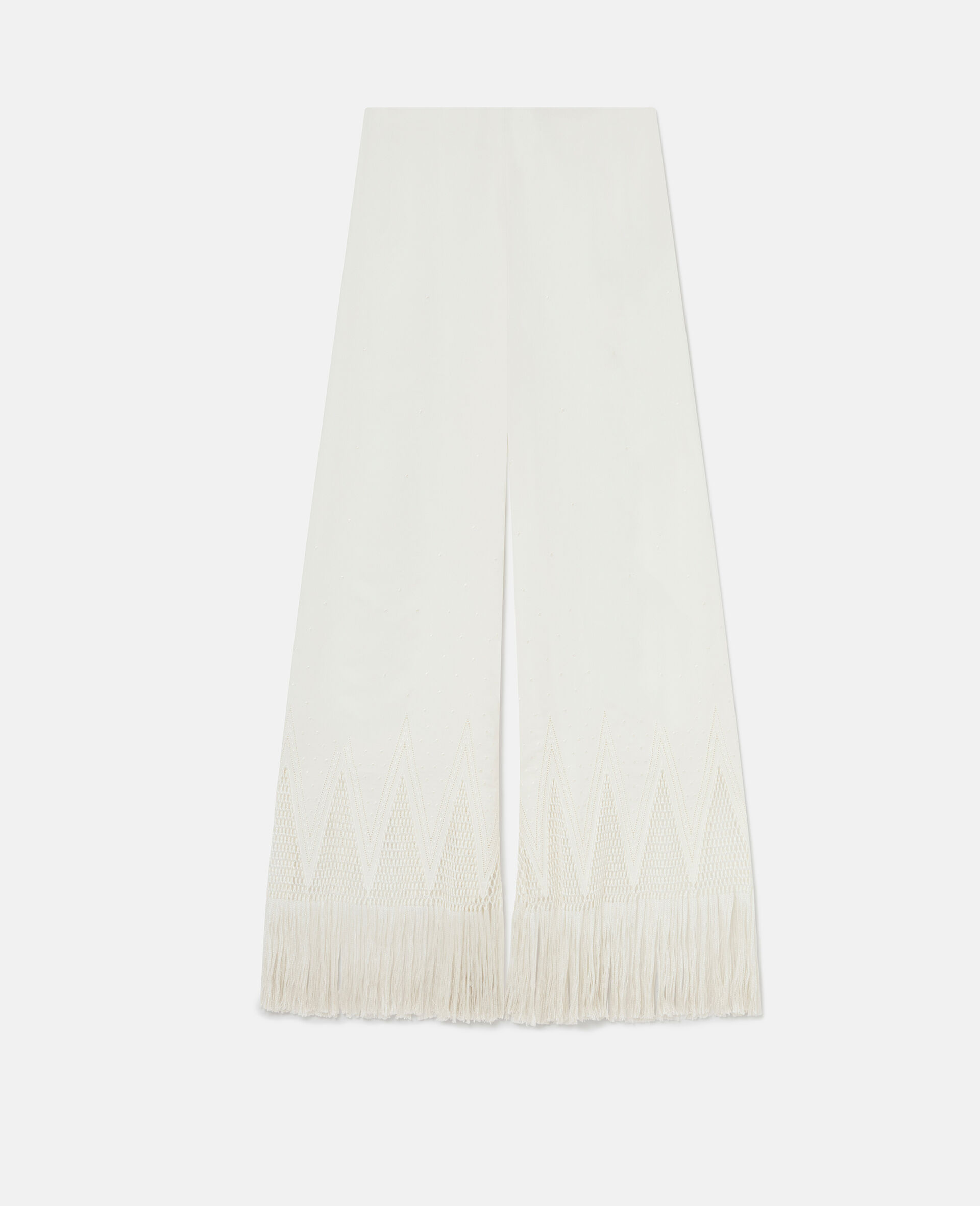 Open-Knit Fringe Wide-Leg Pants