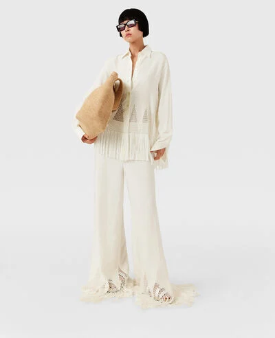 Open-Knit Fringe Wide-Leg Pants 3 Open-Knit Fringe Wide-Leg Pants