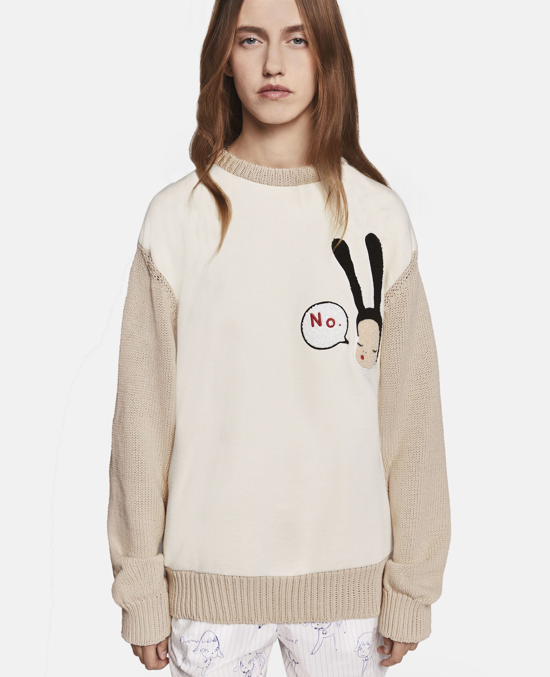 Little Black Bunny Embroidered Cotton Jumper