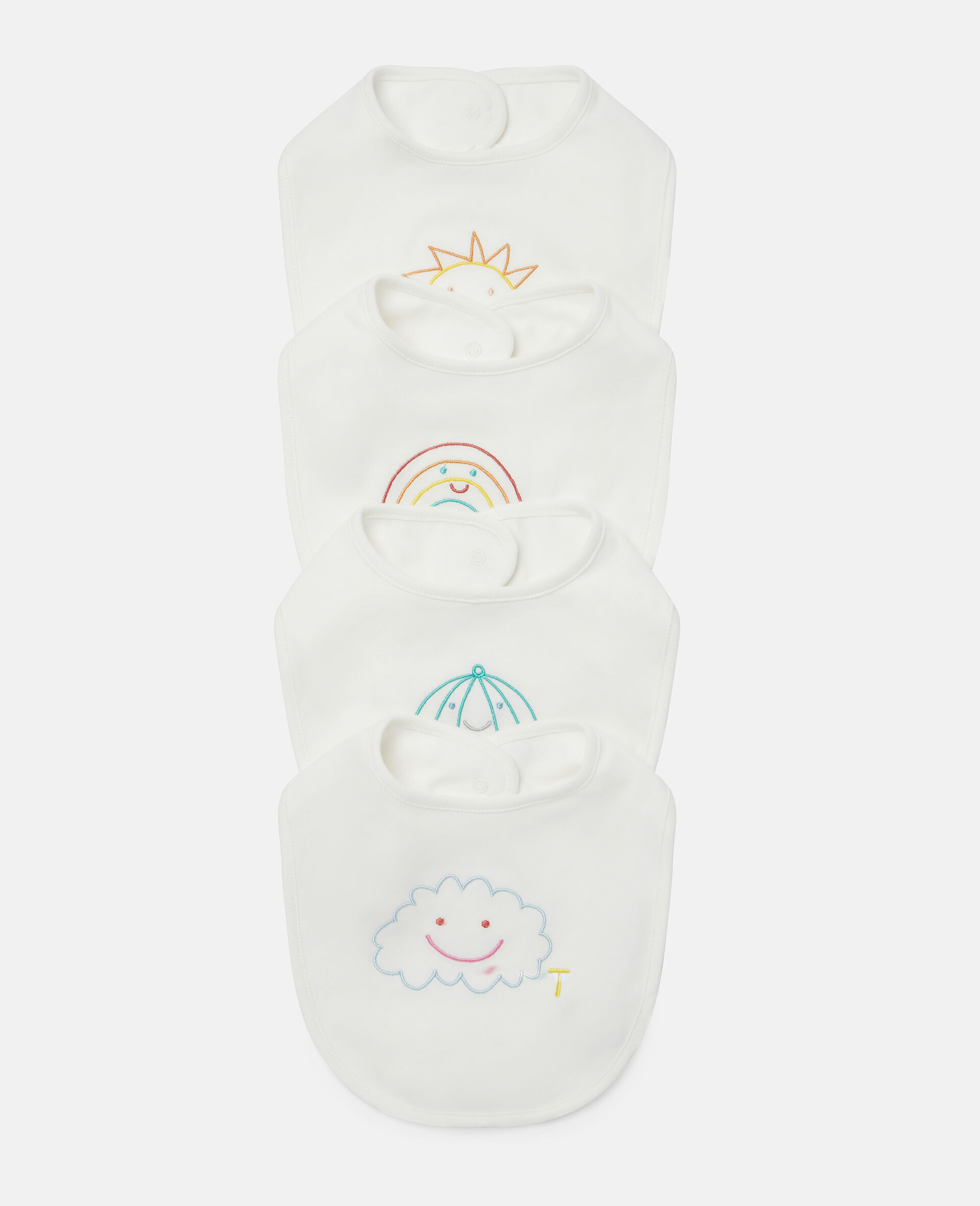 Weather Embroidered Cotton Jersey Bib Set