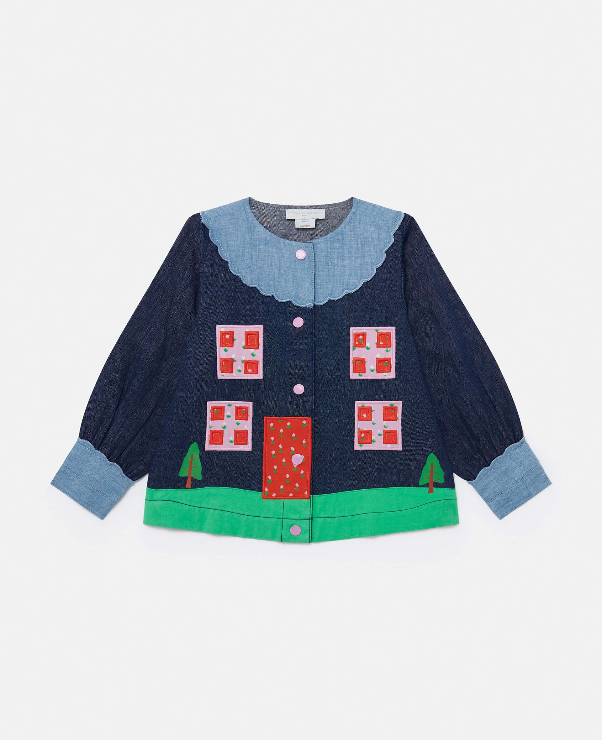 Farmyard Appliqu Long-Sleeve Blouse